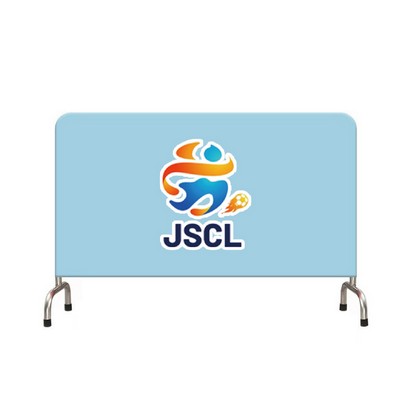 Stretchy Spandex Fence Cover for Crowd Control used as a Barricade Cloth