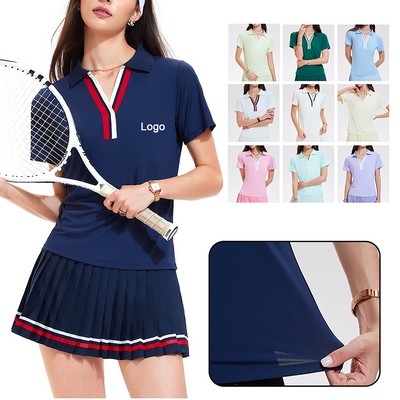 Women Pickleball Polo Golf Short Sleeve Tennis Shirt