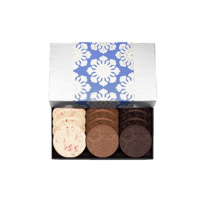 Snowflake Gourmet 12-Piece Chocolate Cookie Gift Set with Luxury Holiday Packaging
