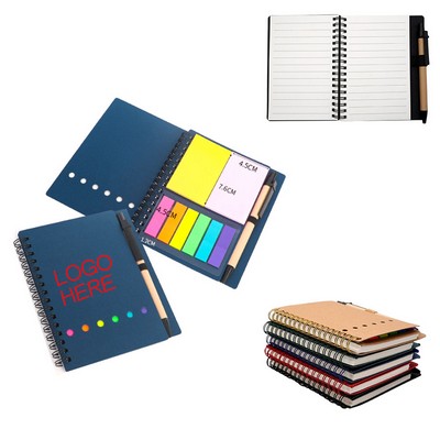 Spiral-bound Journal with Pen & Sticky Flags