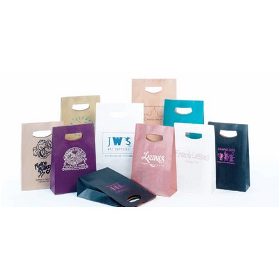 White Handle Lock Style Paper Bags(8 1/4"x 4"x 13 5/8")