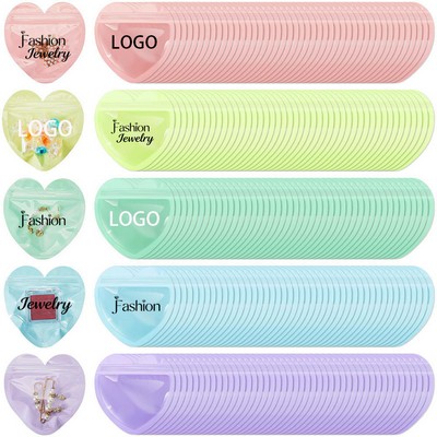 Heart Shaped Transparent Resealable PVC Self Sealing Jewelry Bags