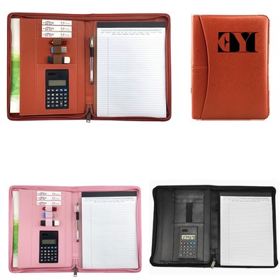 All-in-One A4 Leather Portfolios with Calculator
