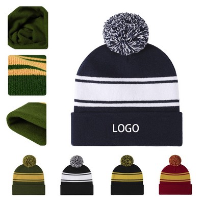 Acrylic Knit Cuffed Beanie Cap