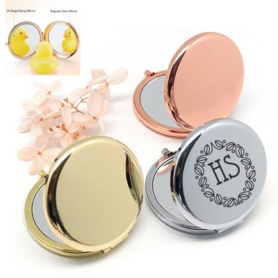 Double-Sided Metal Folding Pocket Makeup Mirror