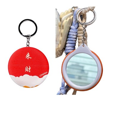 58MM Woven Button Badge Parts Mirror Keychain
