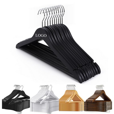 Premium Wooden Hangers with Shoulder Grooves