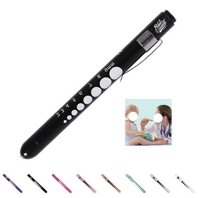 Medical Aluminum Penlight with Pupil Gauge