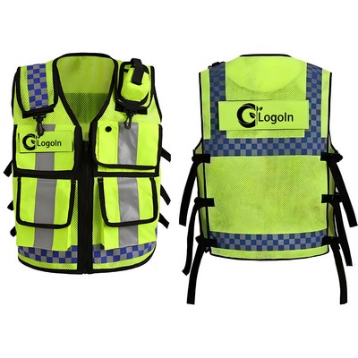 Reflective Safety Vest Yellow Mesh with Button Pocket