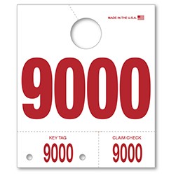 9000-9999 White Service Dispatch Number Tag