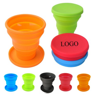 200ml Foldable Silicone Travel Cup with Lid