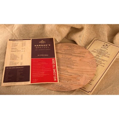 Wood Veneer Menus 1 Sided
