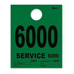 6000-6999 Heavy Brite™ Green Premium Service Dispatch Number Tag