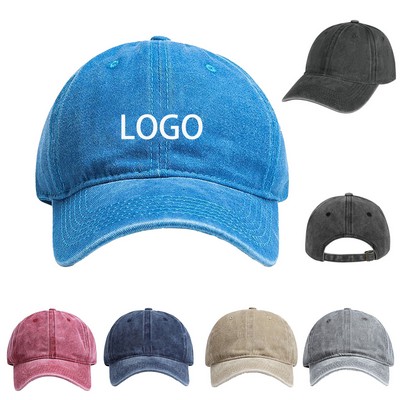Women Washed Cotton High Ponytail Baseball Cap