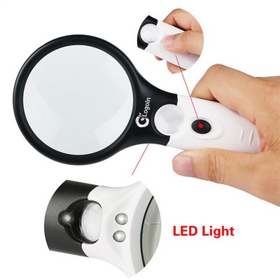 3X 45X with 3 LED Handheld Magnifier Glass