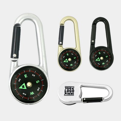 Zinc Alloy Carabiner Compass