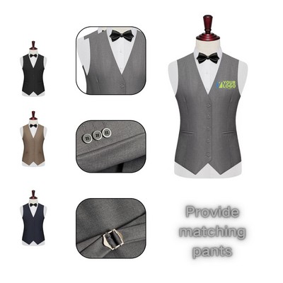V-Neck Economy Dressy Suit Vest Waistcoat