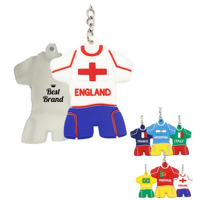 Soccer Team Jersey Plastic Keychain