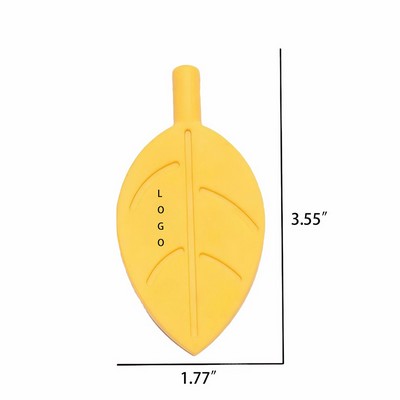 Promotional Non Slip Portable Leaf Shaped Silicone Door Stop W/ Lanyard