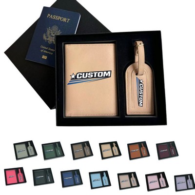 Passport Holder and Luggage Tag Gift Box Set