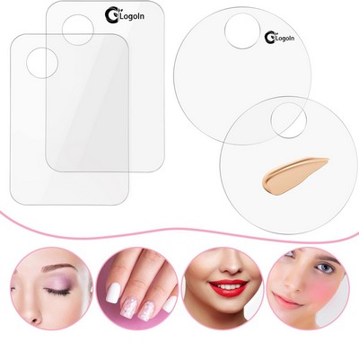 Acrylic Cosmetic Makeup Palette, Makeup Mixing Tray with Makeup Spatula Metal Mirror