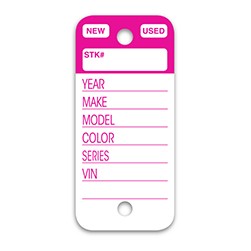 Magenta Color Stripe Key Tag