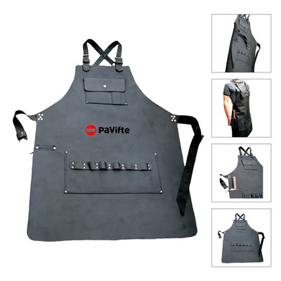 PU Leather Apron Salon Barbers Cape
