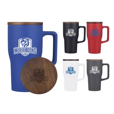 18 oz. Ceramic Mug with Wood Lid