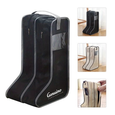 Clear Window Canvas Long Boots Storage Bag
