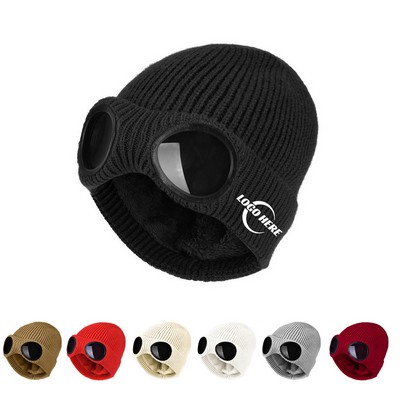 Goggle Knitted Beanie Hat