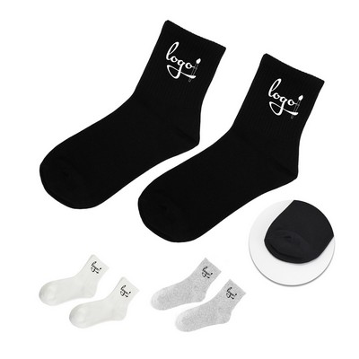 Solid Color Mid Tube Cotton Socks