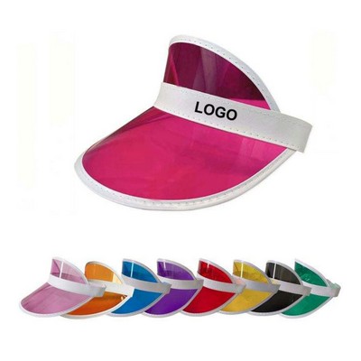 Clear Colored Plastic Sun Visor Hat