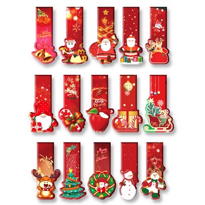 Custom Christmas Magnetic Bookmarks - Santa & Snowman Shapes