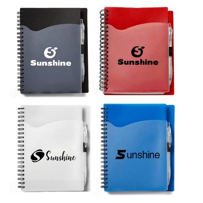 Wave Notebook With Front Pocket