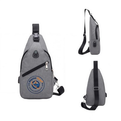 USB Charging Sling Backpack For Commuting