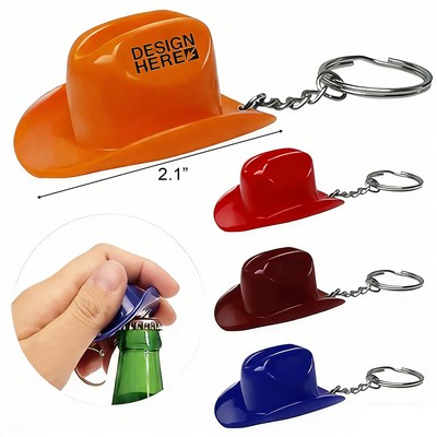 Cowboy Hat Bottle Opener Keychain