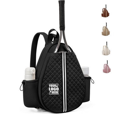 Large Capacity Tennis Sling Backpack with Racket Holder
