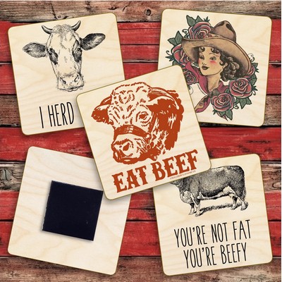 3" Square Wood Magnet