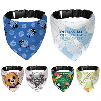 Adjustable Dog Bandana with Neck Strap, Sublimation Blank Pet Scarf for Heat Transfer Printing,
