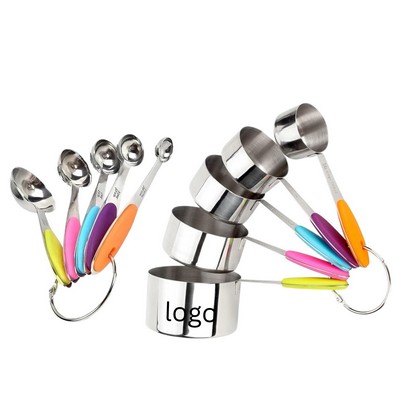 10-Piece Stainless Steel Measuring Cup and Spoon Set
