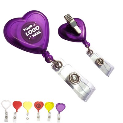 Heart Shaped Badge Reel Retractor