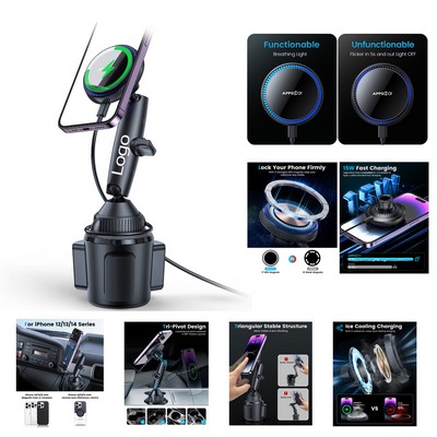 Magnetic Cup Holder Phone Cradle