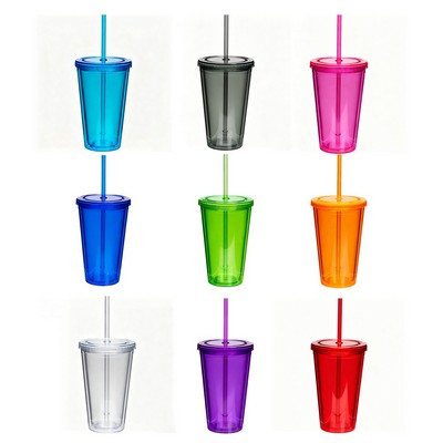 Reusable Acrylic Tumbler And Straw Set