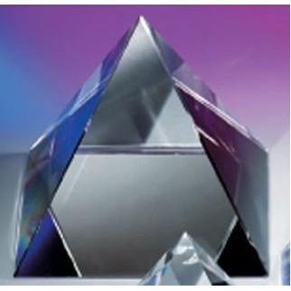 Crystal Pyramid Paperweight (5")