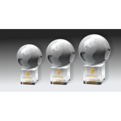 Globe on Base Optic Crystal Award (4")