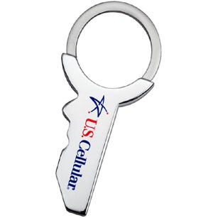 Silver Key Shaped Key Chain