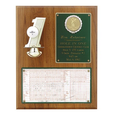 Walnut Hole in One Plaque w/ Ball Mount