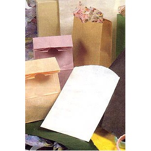 S.O.S. 2 Lb. Stand Up Flat Bottom Lunch Style Color Paper Bag (4 1/4"x2 3/8"x8 3/16")