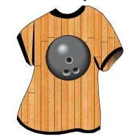 Gray Bowling Ball T-Shirt Lapel Pin