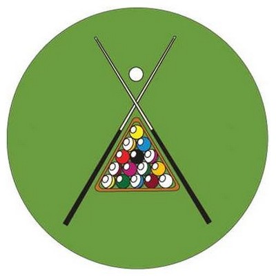Pool Table Rack Round Badge w/ Bar Pin (2 1/2" Diameter)